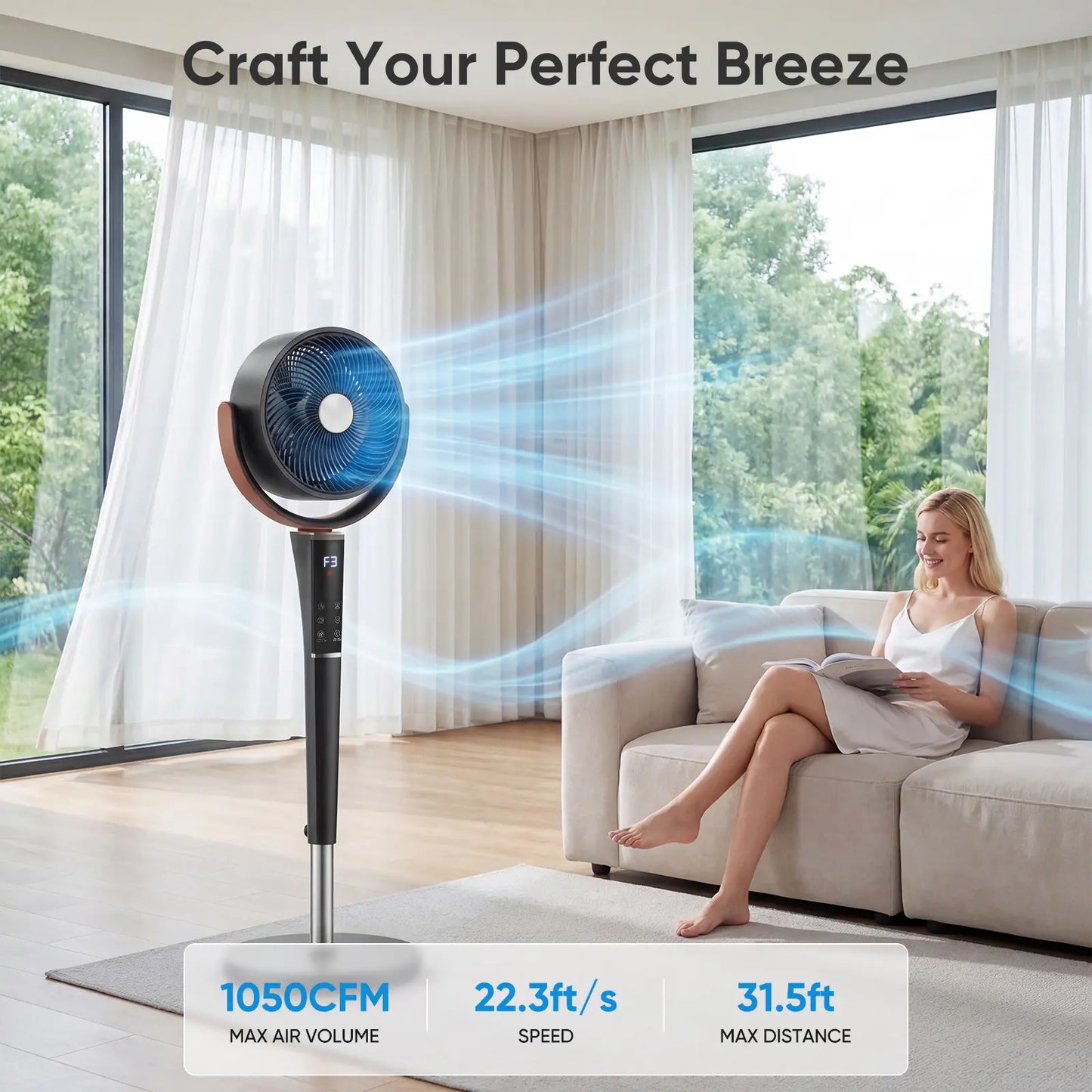 Adjustable Whole-Room Cooling Fan