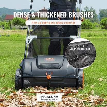 Adjustable Lawn Debris Sweeper Cart