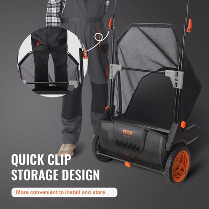 Adjustable Lawn Debris Sweeper Cart