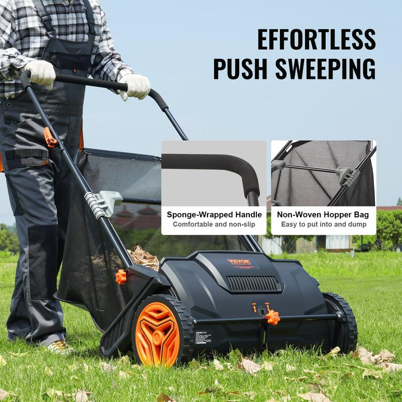 Adjustable Lawn Debris Sweeper Cart