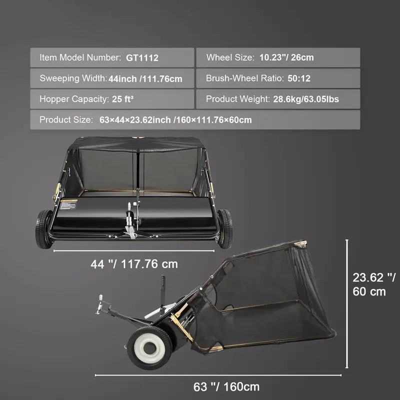 Adjustable Lawn Debris Sweeper Cart